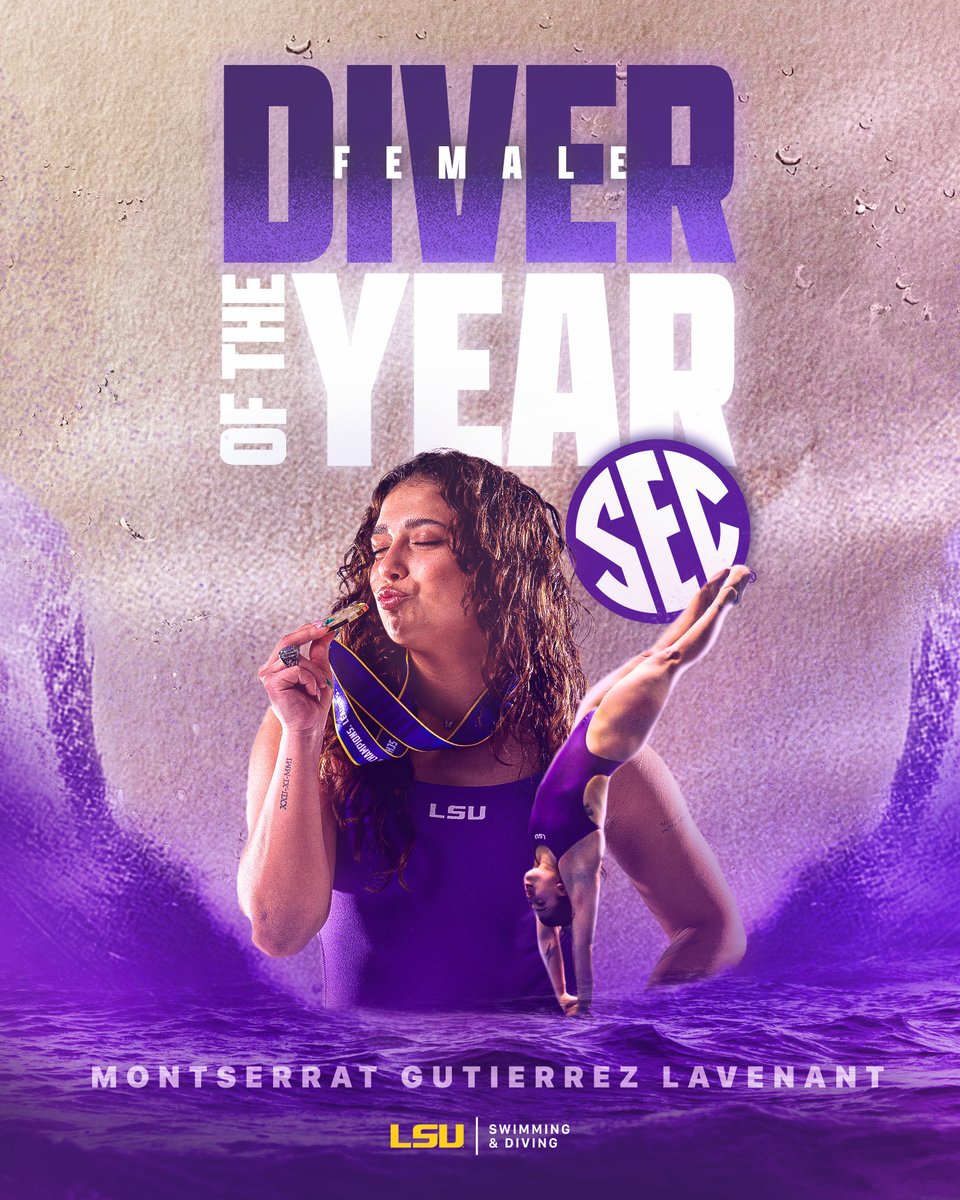 SEC Female Diver of the Year - Montserrat Gutierrez Lavenant 😤 Lavenant is the first diver from the women's program to earn the honor since 2008! #GeauxTigers