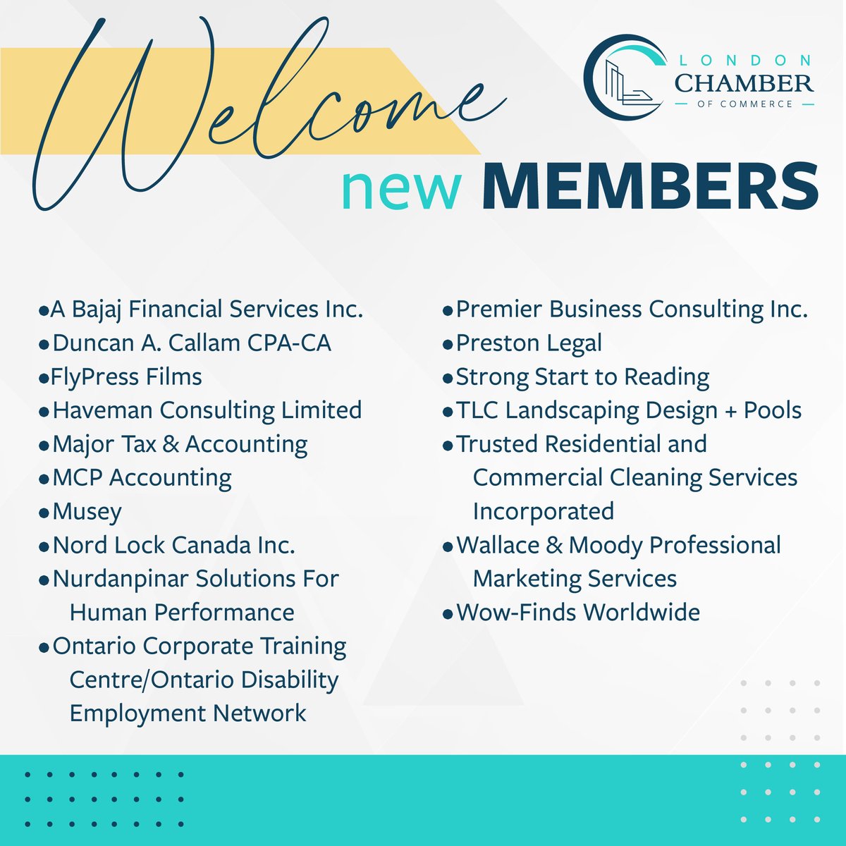 Say 👋 to our new members who joined us in February and March! You can learn more about our new members by visiting our member directory: business.londonchamber.com/list/