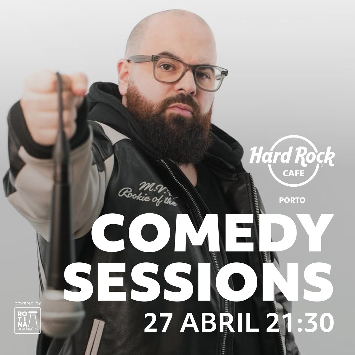 hrcporto's tweet photo. O Hard Rock Cafe Porto, em parceria com a Rotina Produções, apresenta as Comedy Sessions.
De quinze em quinze dias, aos sábados, sobem ao palco comediantes consagrados e em ascensão, num ambiente festivo e descontraído
A primeira sessão é já no dia 27 de abril, pelas 21h30. https://t.co/Shw1LW89WH