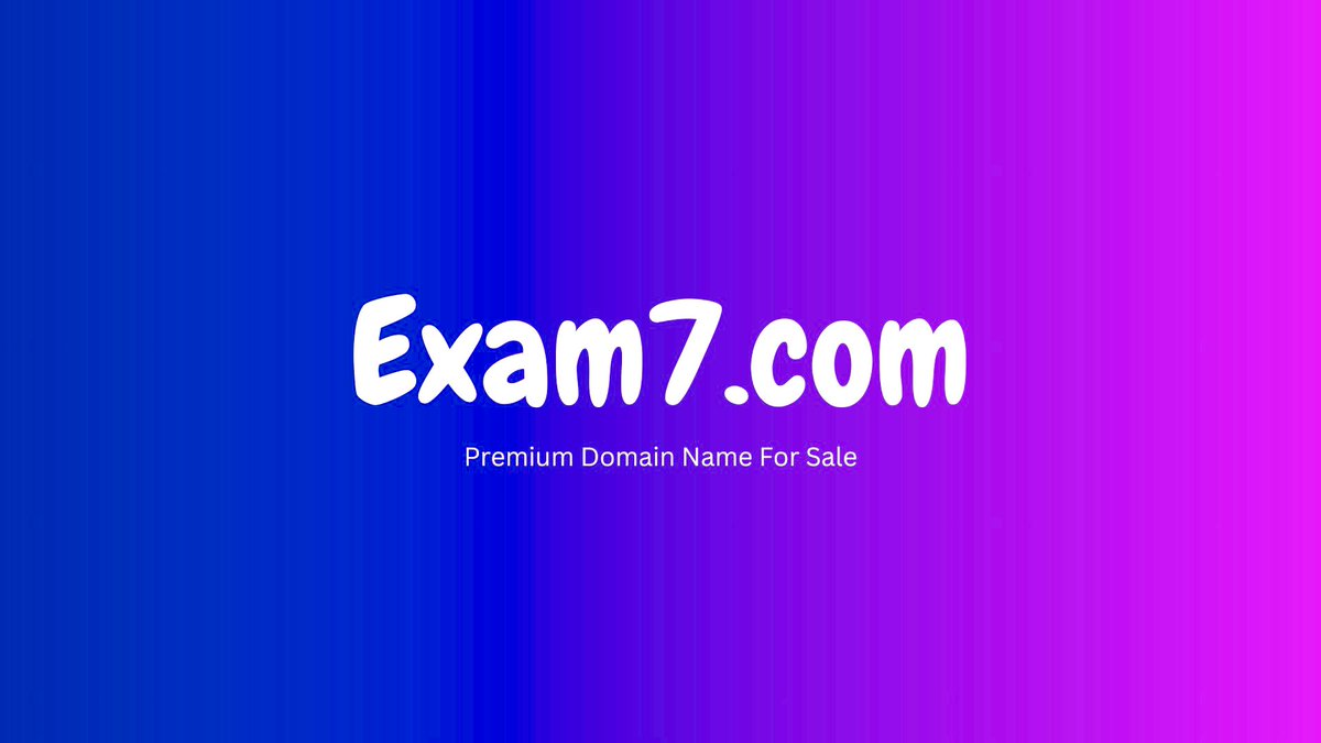 🚨 Domain Alert! 🚨 

Exam7.com is now up for sale exclusively at @Dynadot for just $3,100 

🎓 This catchy domain is perfect for educational platforms or exam prep sites.

Secure it today before it's gone! #DomainForSale #EducationTech #InvestInDomains ✨