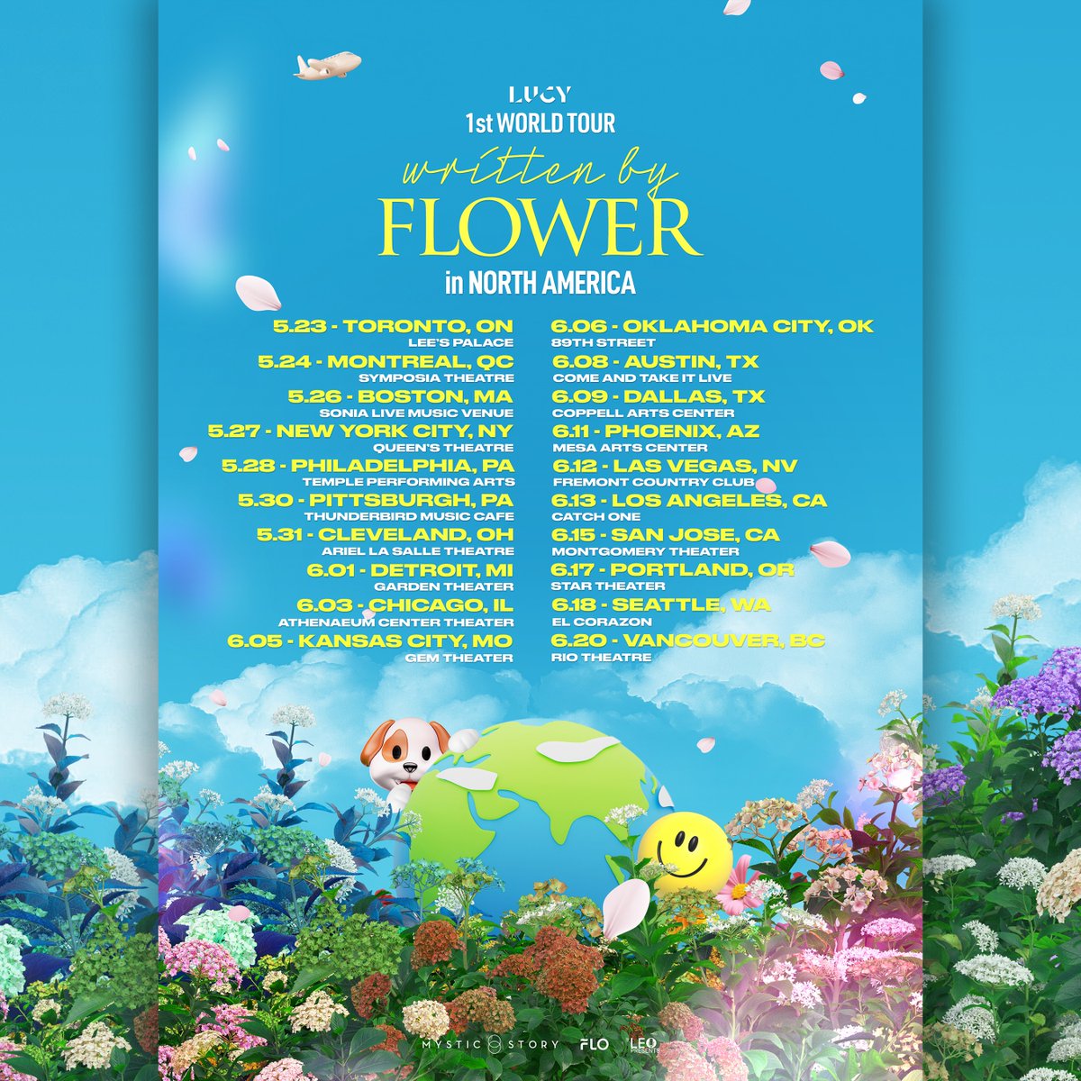 Presented by @LeoPresents, K-Pop sensations @BANDLUCY_mystic are coming to North America on their “1st World Tour written by FLOWER” this summer! Tickets go on sale Fri, April 19 at 10AM (CST).