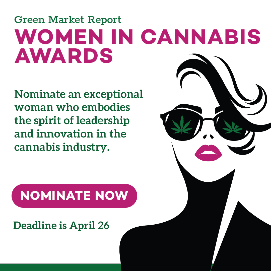 The deadline to nominate an Amazing Woman in #Cannabis is next week. Get your nominations in before next Friday at GreenMarketReport.com/WomenAward Winners will be announced at our May 16th Women's Summit in NYC. Register now GreenMarketReport.com/WomenSummit