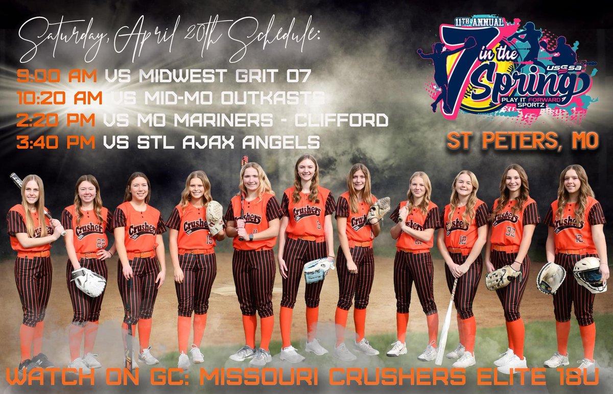 Here’s our Saturday schedule: