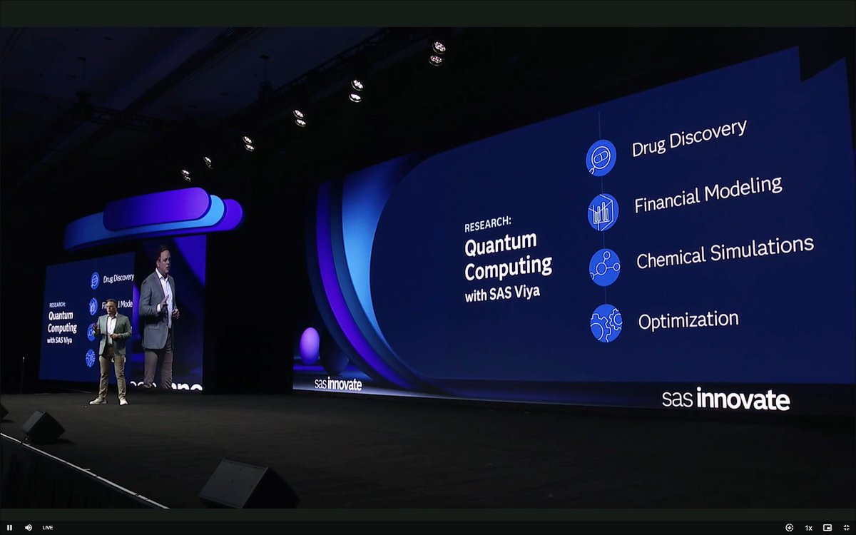 #QuantumComputing is in research phase now at @SASsoftware, but an explosion of practical use cases and deliverable applications for business & industry is coming in ~2 years! #SASViya Workbench will be the platform.

#SASVisionary #SASInnovate #AI #Analytics #Optimization