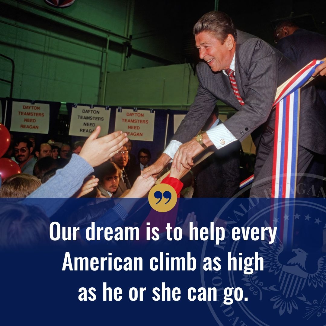 President Reagan's vision was to create an America where every citizen had the opportunity to climb to new heights and achieve their goals. #RonaldReagan #AmericanDream #SuccessForAll