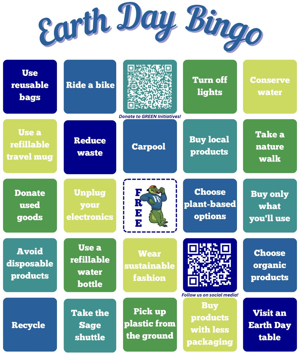 We’re celebrating Earth Day tomorrow on the Albany campus! Stop by our table anytime from 11-2 to see if you can get BINGO for a special prize. We hope to see you there!