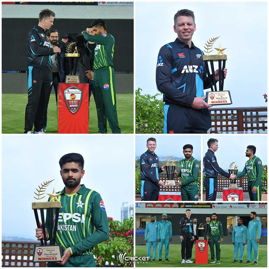 Two teams are ready for fight for this trophy!The teams will come face to face from tomorrow.Let's the drama begin from Rawalpindi Stadium. Let's see who will wins this beautiful trophy #PAKvsNZ