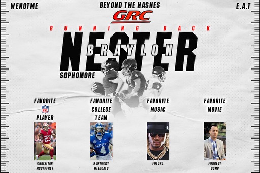 Beyond the Hashes w/ Sophomore RB / DB @BraylonNester1 Favorite NFL Player: @CMC_22 Favorite College Team: @UKFootball Favorite Music / Artist: @1future Favorite Movie: Forest Gump (@tomhanks) #WeNotMe