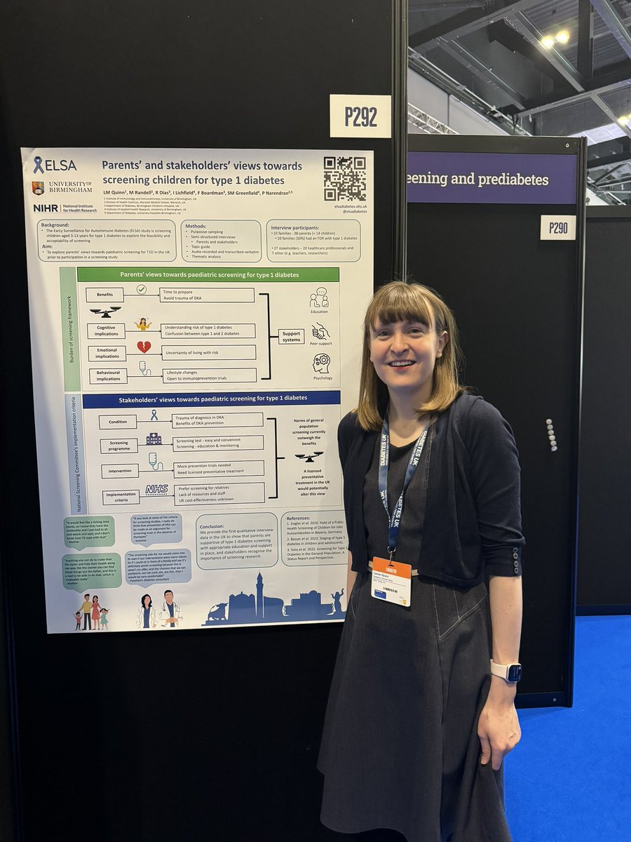 elsadiabetes's tweet photo. We are sharing our results from qualitative interviews with parents and stakeholders exploring attitudes towards screening children for type 1 diabetes at #DUKPC24. 
#t1d #qualitative #research 
 @parthnarendran @RenukaDias @NIHRresearch https://t.co/c8q9A7PElG