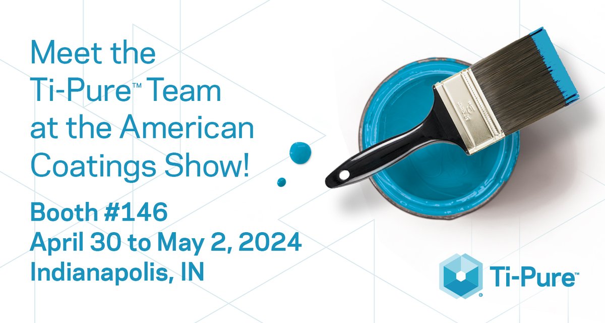 Ti-Pure™ titanium dioxide strives to make the world brighter, more durable and more efficient. Visit our Ti-Pure™ team at @AC_Show booth #146 to find out more: bit.ly/3VTIykw