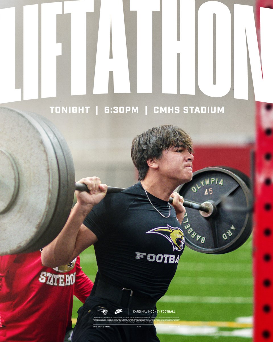 See you all tonight for the 2024 Liftathon ‼️ *6:30pm* in the Stadium 📍 All are welcome to attend 🙌