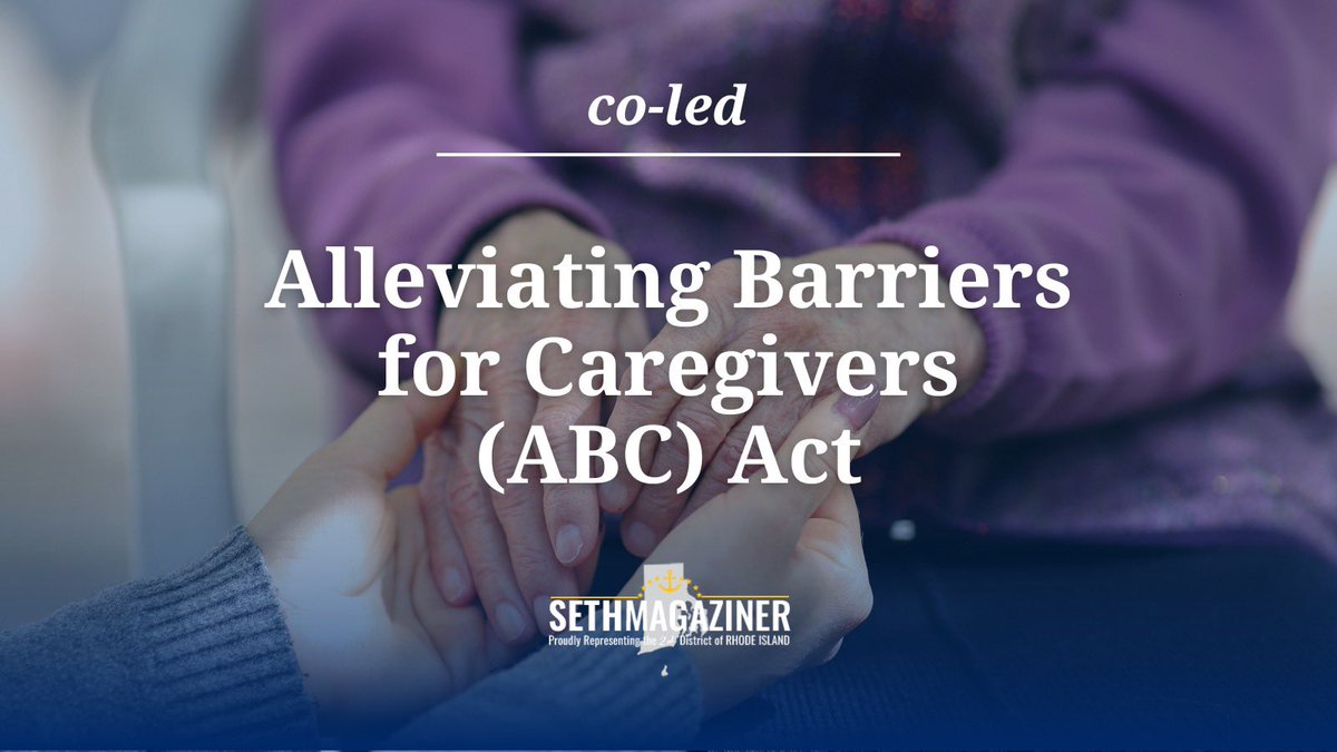 Family caregivers work around the clock to support their loved ones, and Congress must do our part to make their lives easier.

I'm proud to co-lead the ABC Act, a bipartisan bill that will cut through bureaucratic red tape to provide caregivers with the support they deserve.