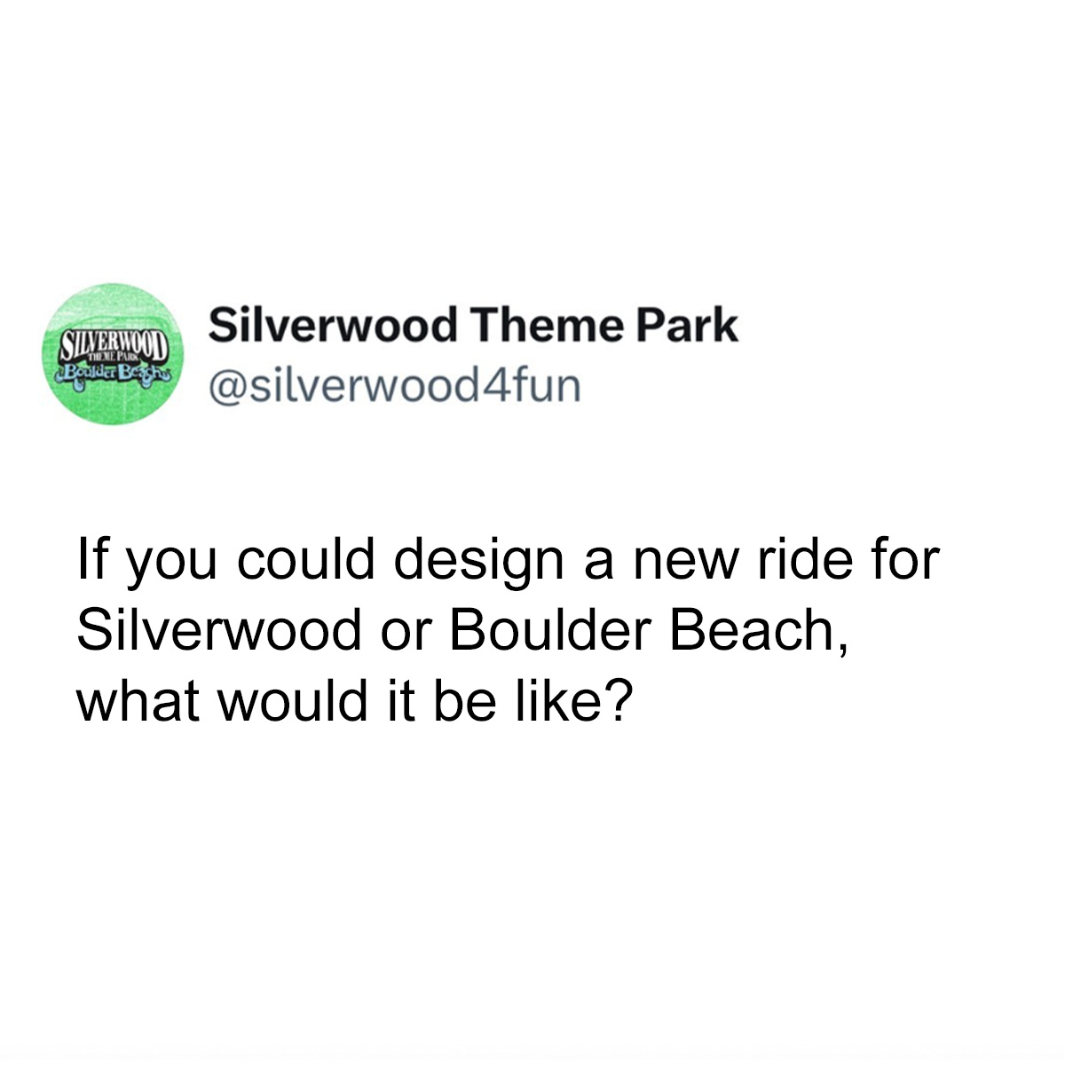 silverwood4fun's tweet photo. If you could design a new ride for #silverwood or #boulderbeach, what would it be like?
#youbuildit https://t.co/ArBbhYORUF