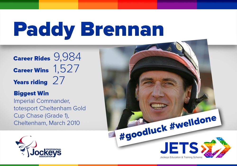 Congratulations on an outstanding career @PaddyBrennan81 👏 The script couldn't have been written more perfectly than a winner at @CheltenhamRaces for @FOBRacing Wishing you the very best of luck for the future!