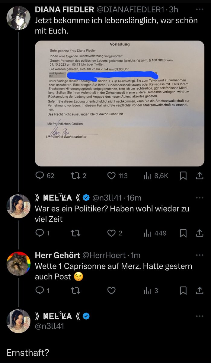 Es fällt mir echt schwer nicht die Beherrschung zu verlieren - bekomme so viele DMs von Leuten die von Politiker wegen absurden Banalitäten abgemahnt / angezeigt wurden und teils hohe Summen zahlen mussten - werden die etwa nicht satt oder was?