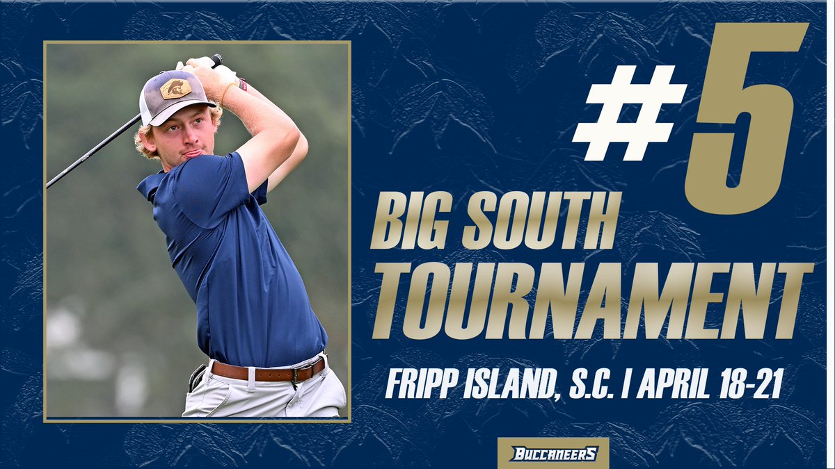 𝗡𝗼. 𝟱 𝗦𝗲𝗲𝗱 🔒 The Bucs will be the No. 5 seed heading into the Big South Tournament starting on Thursday. Charleston Southern tees off on hole No. 10 against No. 6 seed Presbyterian from 2:15 PM to 2:47 PM. #BucStrong