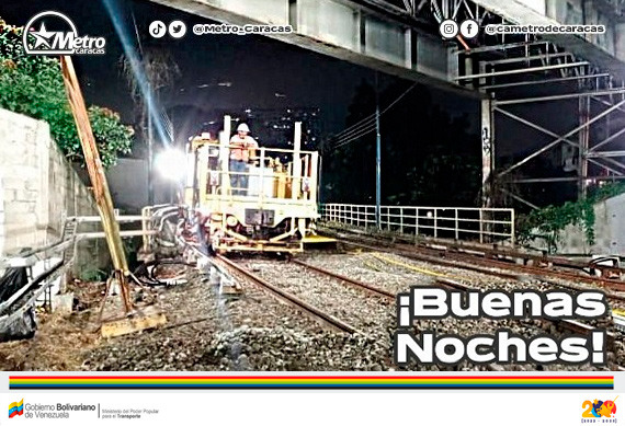 Desde el @metro_caracas le deseamos a todo nuestro pueblo usuario. #BuenasNoches. #MetroSeMueveContigo