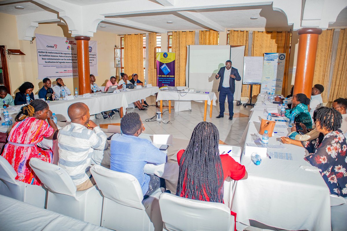 SalehSwedi1's tweet photo. Nous avons le privilège de prendre part à l'atelier de renforcement de capacités sur le Lobby et Plaidoyer dans le cadre de la localisation de l'Agenda jeunesse, Paix et Sécurité #PAN2250 au Nord Kivu organisé par #NPCYP avec l'appui du @CordaidRDC sous le lead de la @DPJINCCN_NK https://t.co/QsVm4cAELJ