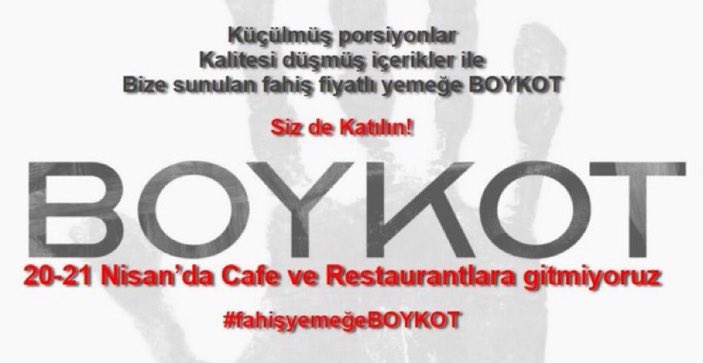 #fahişyemeğeBOYKOT

Fırsatçılığa son vermek için..