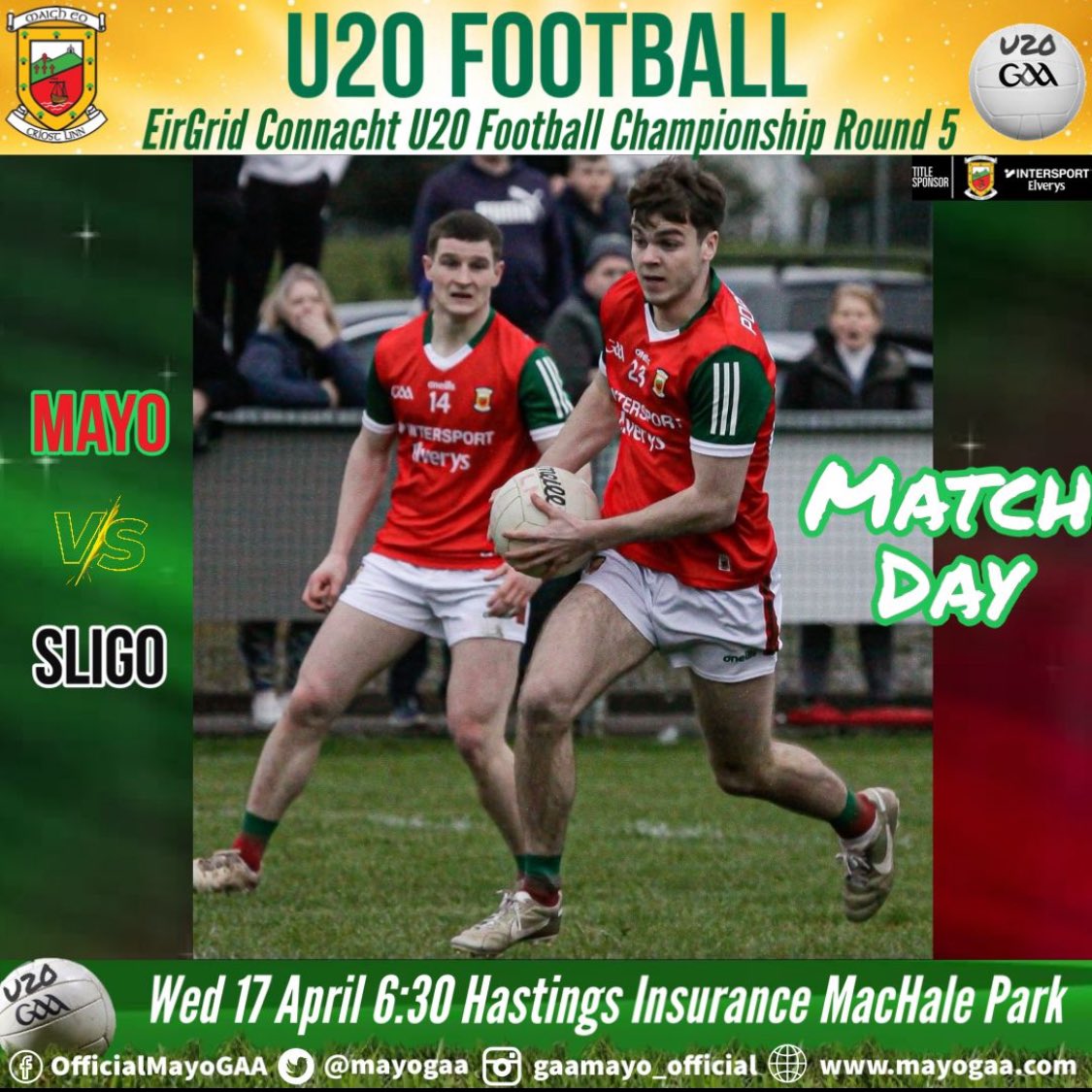 #mayogaa from all @MayoGAACoaching wishing the best of luck this evening to our @MayoGAA u-20 squad & management as they take on @sligogaa in mc hale pk💪💪