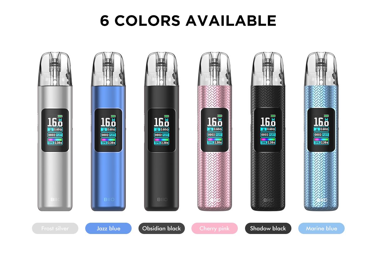 Jun427Vape's tweet photo. The Newest Released #BIIO Pod!
—————————
Big Colorful Screen 
Smoothy Airflow 
Amazing Flavor
Large Battery Capacity
Long Life Span Cartridge 
Leaking Proof 
Extremely High Quality 
6 Colors Available 
#Podsystem #vapewholesale https://t.co/Nd7Zxn9bFa