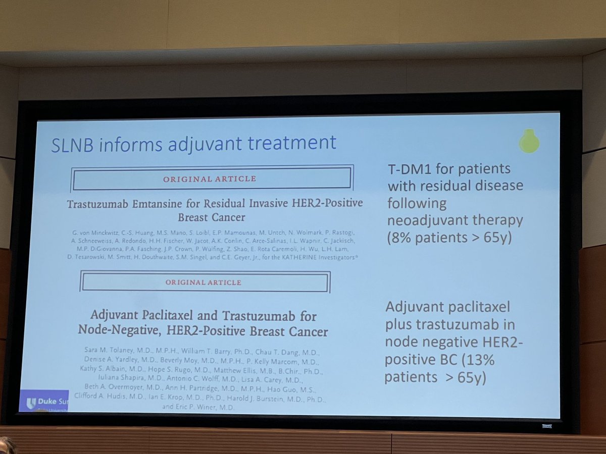 ⁦@DukeSurgery⁩ Research day happening now! 🤩 Superb presentation by Juliet Dalton MS2 on utility of axillary staging in elderly patients with Her2+ Breast ca receiving NAC👇🏼👇🏼👇🏼 Session moderated by ⁦@JenniferPlichta⁩ 👏🏼👏🏼👏🏼 ⁦@DukeSurgOnc⁩
