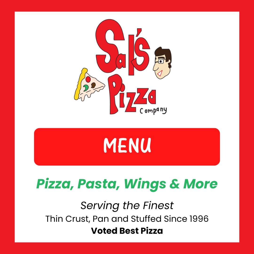 SalsPizzaCo's tweet photo. Satisfy your hunger with our delicious menu! 🍴 Whether you're in the mood for pizza, pasta, or wings, we've got you covered. Download our PDF menu: https://t.co/3RLYlNFqjf https://t.co/HPflM1XZlT