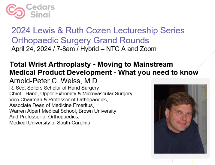 Join us Wednesday, April 24th at 7:00AM for an exciting #Orthopaedic #GrandRounds with Dr. Arnold-Peter Weiss @ArnoldPeterWei1 from @BrownUniversity! 🏢In-Person: NTC A ➡️Virtual Meeting Link: microsoft.com/microsoft-team… 👉Meeting ID: 856 1867 8834 👉Passcode: ortho