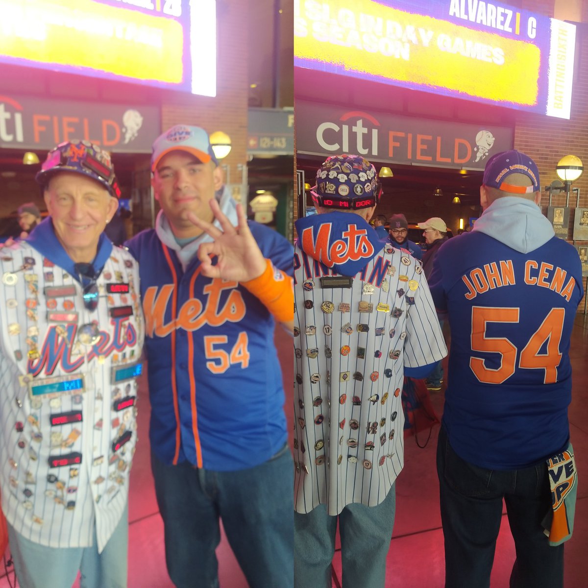 JohnCenaJersey's tweet image. Back here at Citi Field for Wednesday Afternoon Baseball. Always fun hanging out with the Mets Pinman

#LGM #johncenametsjersey #metspinman #hustleloyaltyrespect👌👌 #ucantseeme👋 #nevergiveup #nymetsbaseball #metsfansunited #facesofmetsfans #famousmetsfans #johncenajersey #nym