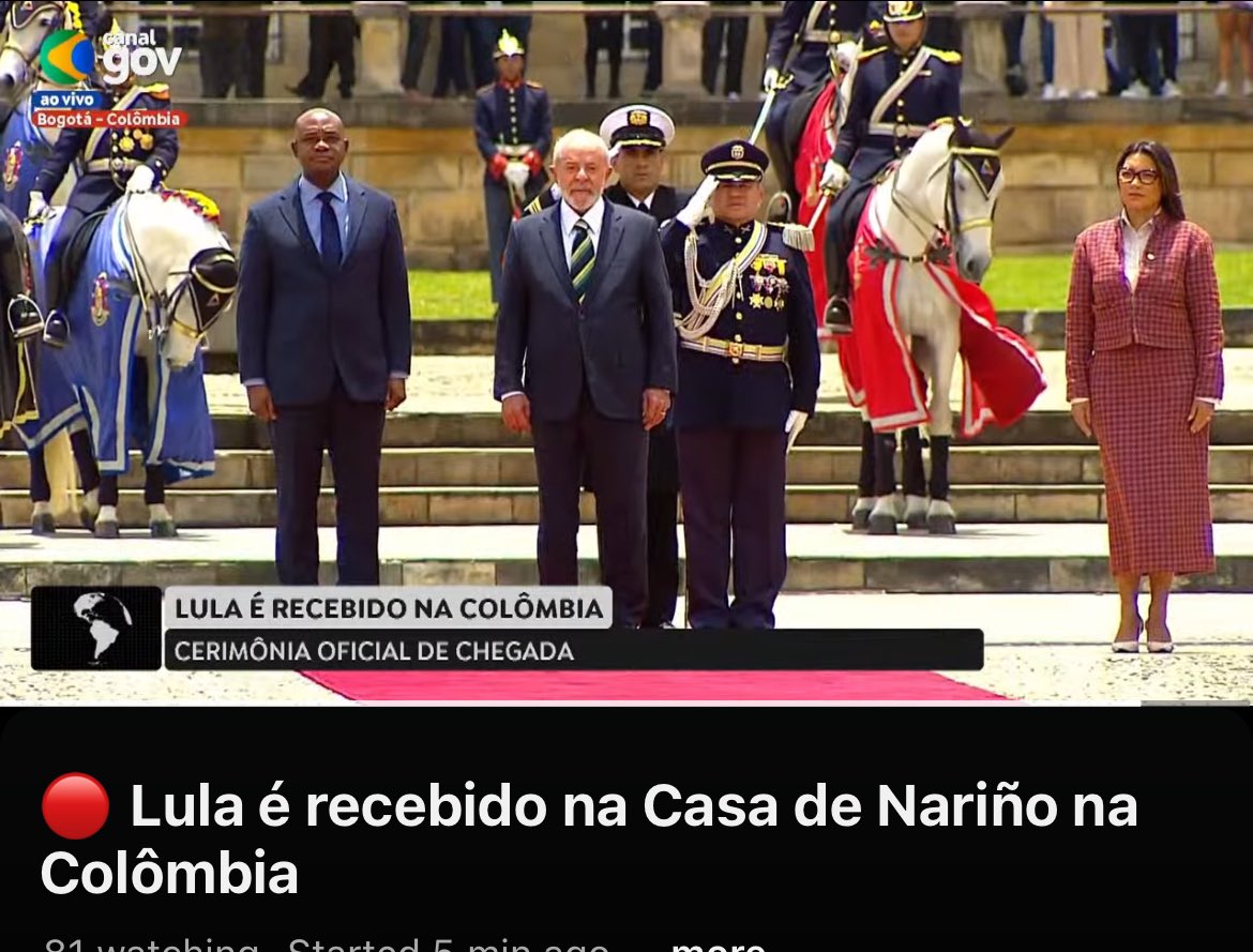 🇨🇴🇧🇷 Presidente Lula é recebido na Casa de Nariño na Colômbia 📺Assista ao vivo: youtube.com/watch?v=f0LKYA…