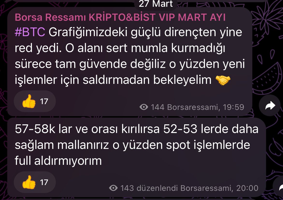 Daha düne kadar #btc  85-90k geliyor diye milleti fomolayan bazı kolpacılar  60k lara çekilip günlerdir dediğim 57-58k lara yaklaşınca 58k gelebilir yazıyor.  Şaka gibi :) 

Hem genelde hem özelde bilgilendirmeleri yapmıştım, dinleyenler şimdi ucuza mal alıp dua edebilir.…