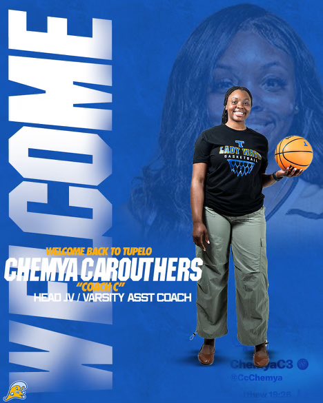 🚨 𝐖𝐞𝐥𝐜𝐨𝐦𝐞 𝐁𝐚𝐜𝐤, 𝐂𝐨𝐚𝐜𝐡 𝐂𝐚𝐫𝐨𝐮𝐭𝐡𝐞𝐫𝐬

Lady Wave Basketball adds Chemya Carouthers to the staff as a varsity assistant and JV head coach! 

Carouthers is a 2020 Tupelo Grad, 2019 Clarion Ledger Dandy Dozen, & an MS/AL All-Star. #W4L x #FloodWarning