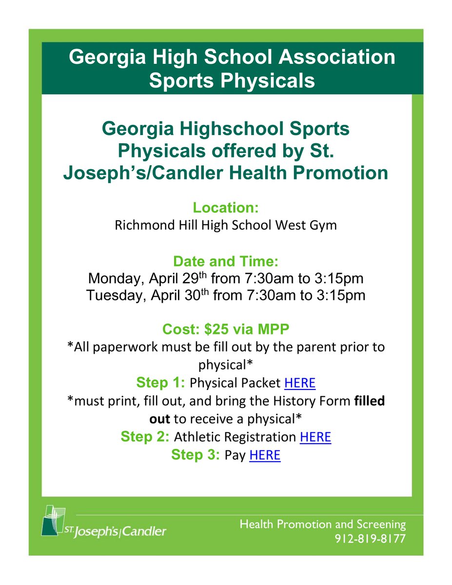 Get your physical for the 2024-2025 School Year! RHHS Athletic Registration: docs.google.com/forms/d/e/1FAI… Form to print: drive.google.com/file/d/1Mkokdk… Pay Here: mypaymentsplus.com/welcome