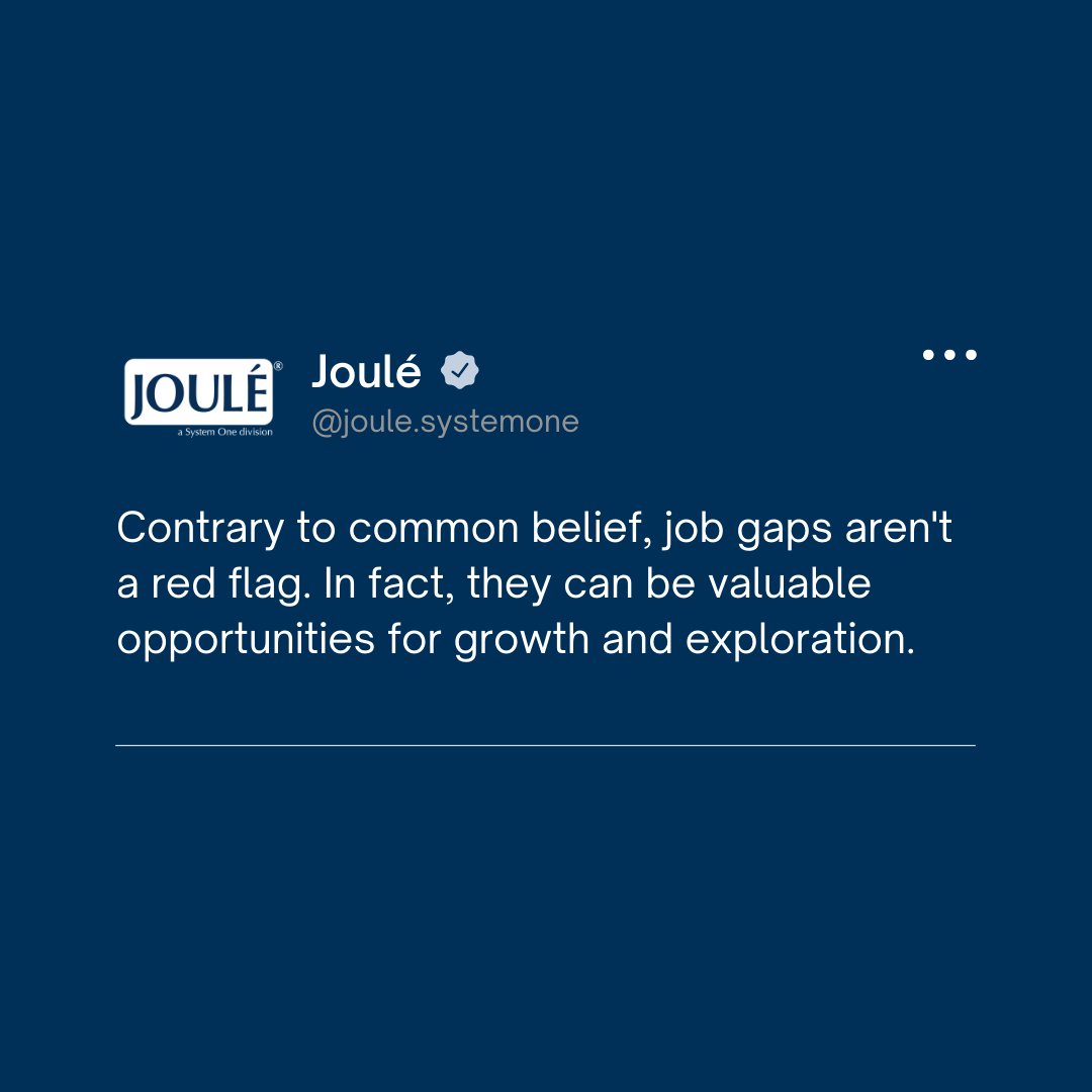 JouleClin_Sci's tweet image. Embrace your journey, including the gaps! ⏰ Remember, your career path is unique to you, and every experience, including job gaps, contributes to your journey. Embrace the diversity of your story and confidently showcase your value to potential employers!
#careerjourney #jobgap