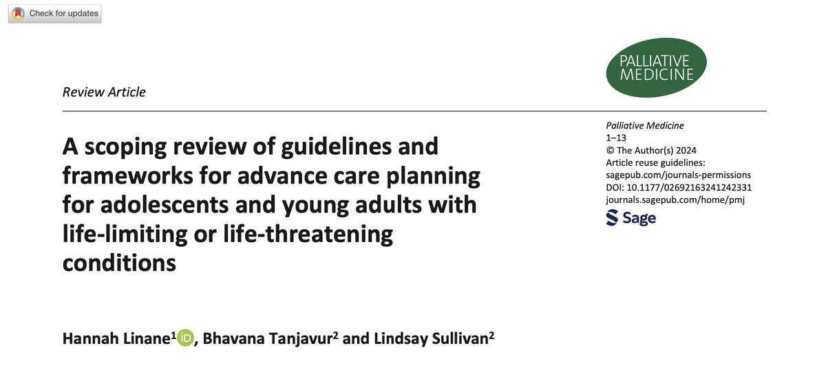 So delighted to have our scoping review published in Palliative Medicine! @PalliativeMedJ @LindsaySullivan @OhioState @CHI_Ireland @AYA_Cancer_IE