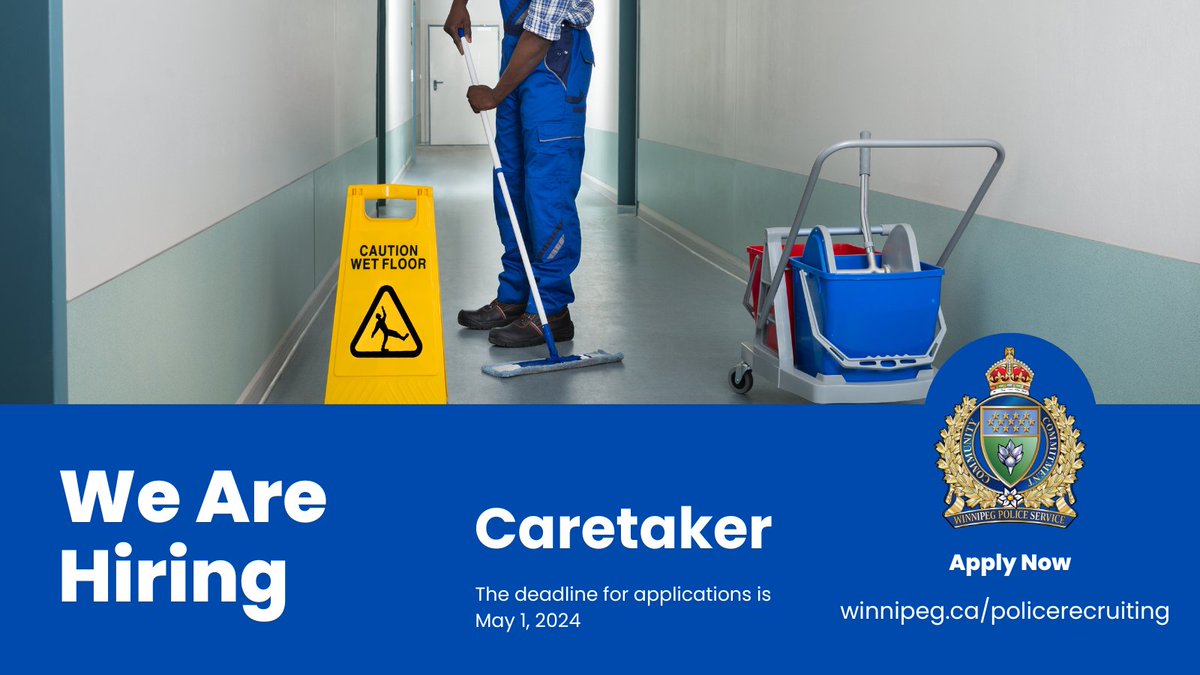 We're hiring for the position of Caretaker. The deadline for applications is May 1, 2024. careers.winnipeg.ca/psp/cgext/EMPL…