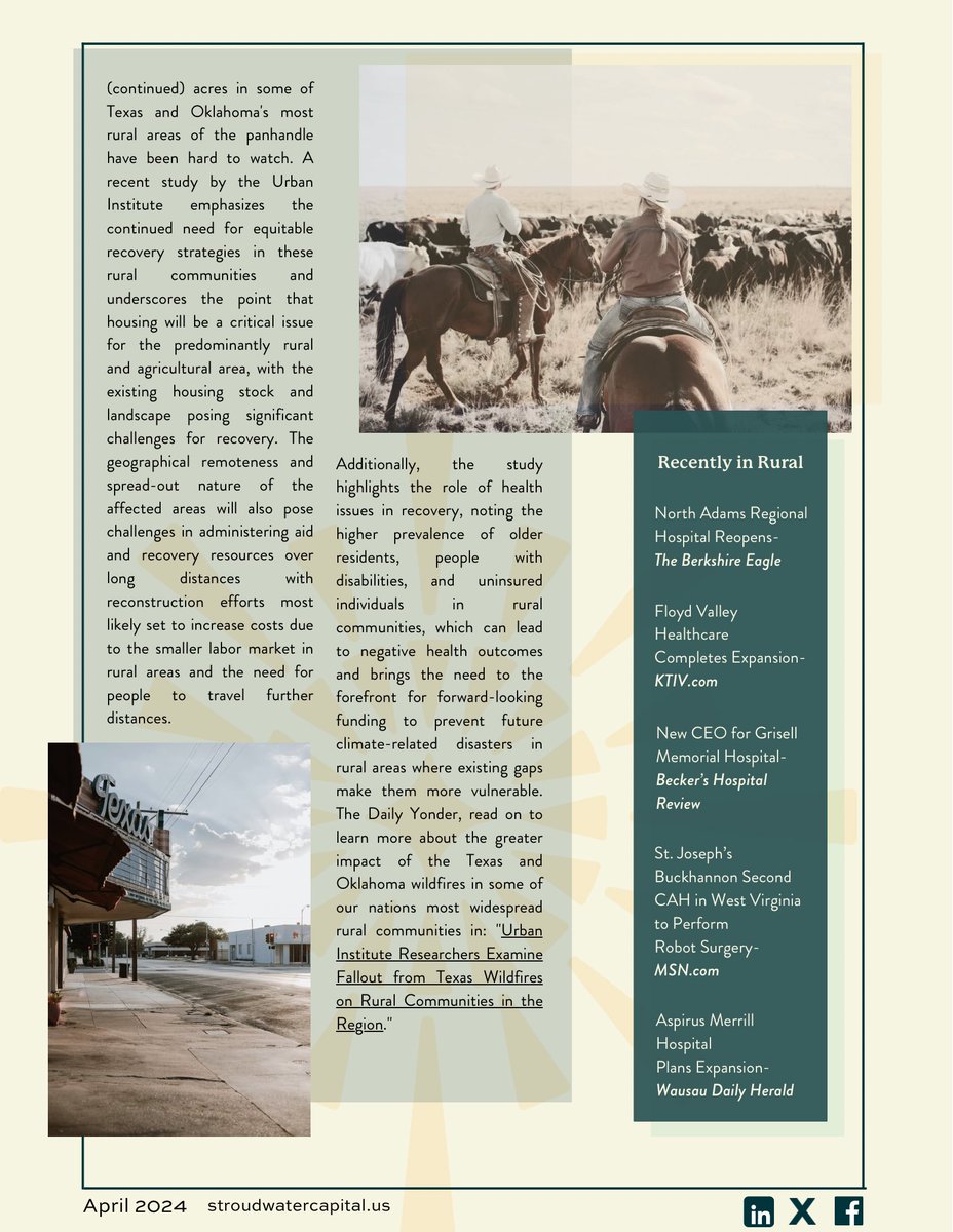 StroudwaterCap's tweet photo. Current USDA Direct Loan Rate, Getting Past Stop, tuning in, the Birthplace of Jazz, and more. Click through to read Stroudwater Capital Partners - Rural Healthcare Q2 newsletter for details.

SCP 2024 Quarter 2 Newsletter:
https://t.co/02bvV6Jh3M

#ruralhealth #ruralhealthcare #criticalaccesshospitals #usda #communityfacilities #ruralnews #stroudwatercapital