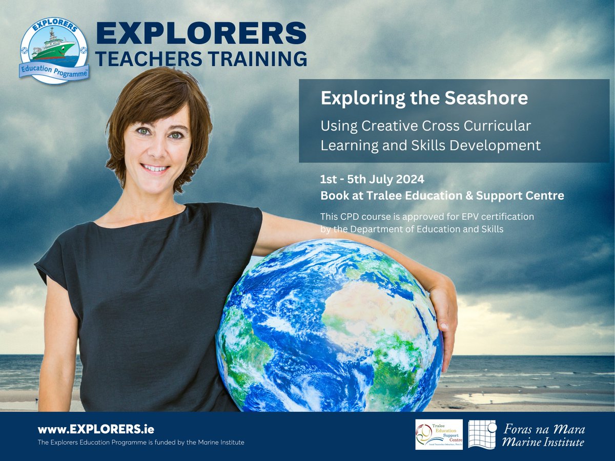 Hi Kerry teachers!! Sign up for our Training event for Exploring the Seashore using creative cross curricular learning and skills development. The event takes place from the 1-5th of July. Book at @TraleeESC #keepexploring @marineins