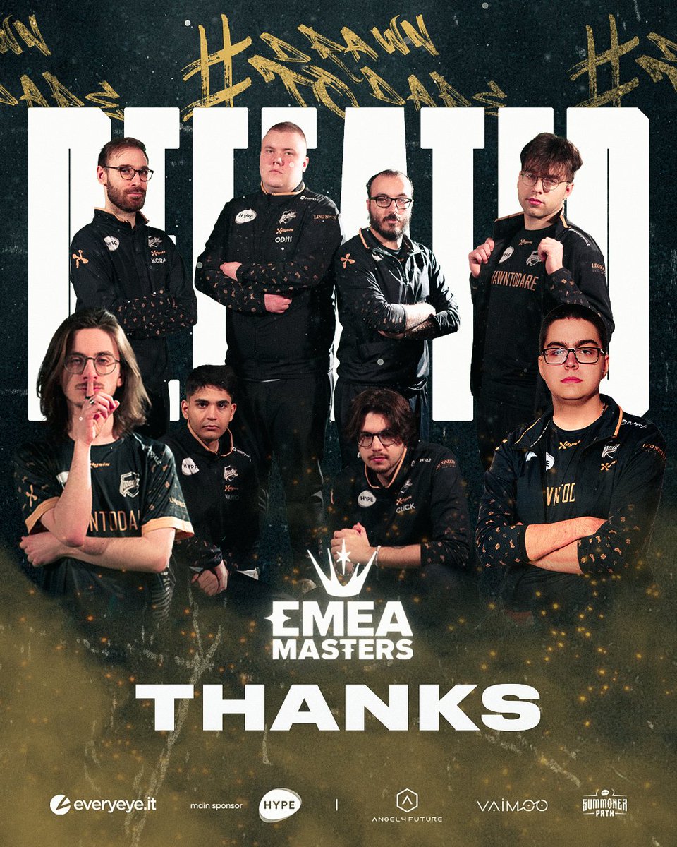 We fought hard but unfortunately it wasn't enough. 💔 Our journey in @EMEAmasters ends here! 👊💢 We want to thank you for all the support and energy you've given us, without you it wouldn't have been possible to fight with such determination. 🖤💛 See you in the Summer Split!