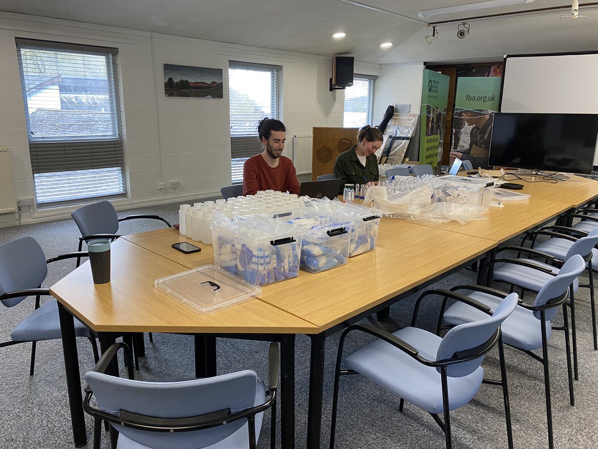 Logistics are now in full swing for the next #BigWindermereSurvey on Sunday May 12th. Taylor and Emma are preparing over 100 sampling kits! It’s not too late to register to help as a volunteer citizen scientist. See fba.org.uk/volunteer/the-…