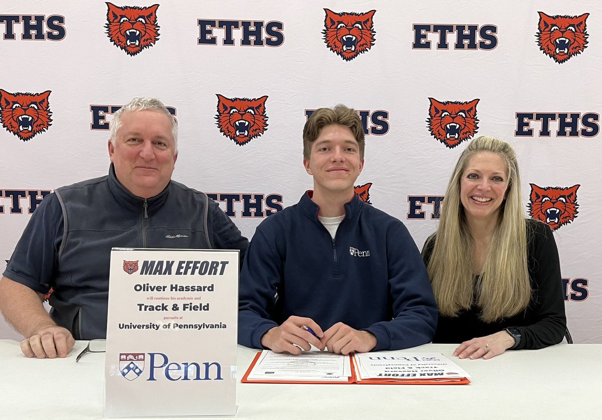 Congratulations & #MaxEffort to Oliver Hassard on his commitment to attend school and continue Track & Field at the University of Pennsylvania!!! 
#Kits2College #SigningDay
@the_evanstonian @EvanstonPatch @CSL_Varsity @EvRoundTable @ETHSWildkits 
@PennTrack