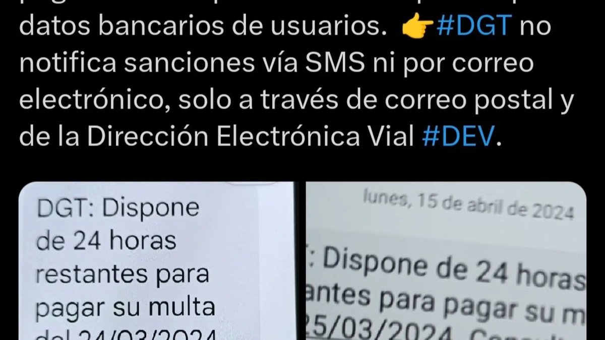 La DGT avisa de la nueva estafa de los SMS que notifican multas de tráfico y que son un timo dlvr.it/T5df6y