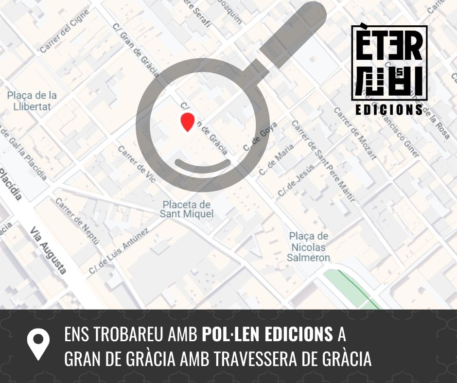 Aquesta diada de Sant Jordi 2024, ens trobareu a Gran de Gràcia amb Travessera de Gràcia en companyia de la gent preciosa de <a href="/pol_lenedicions/">pol·len edicions</a> !
🔥🔥

Hi tindrem els nostres títols en català i una selecció de narrativa i poesia àrab! Aquests dies us direm quins! 
🎉 Us hi esperem!