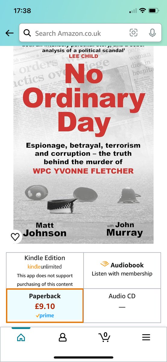 Just ordered the must read book of “No Ordinary Day” from Amazon detailing the events leading up to the murder of WPC Yvonne Fletcher … will arrive tomorrow. Thank you @MrsRatters and @grahamwettone for the recommendation.