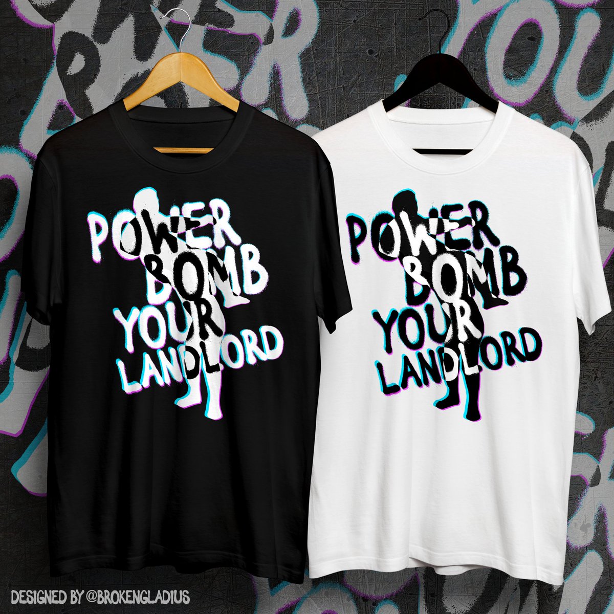 🚨NEW MERCH ALERT🚨 Pre-order before this Saturday to receive a free 6x7cm 'Powerbomb Your Landlord' vinyl sticker £1 for every shirt sold goes to @ACORNunion Link below cos algorithm or whatever