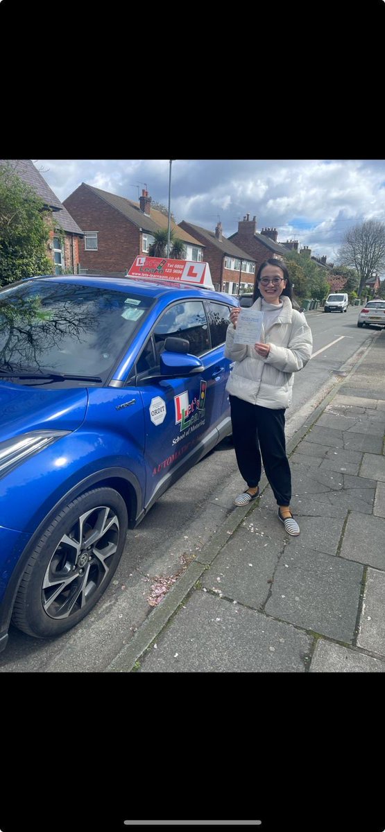 Congratulations to Dan Zhou on passing her #drivingtest with 5 minors from Jacqueline McCreavey and her team at Let’s Learn School of Motoring #sale #manchester #automaticdrivinglessons