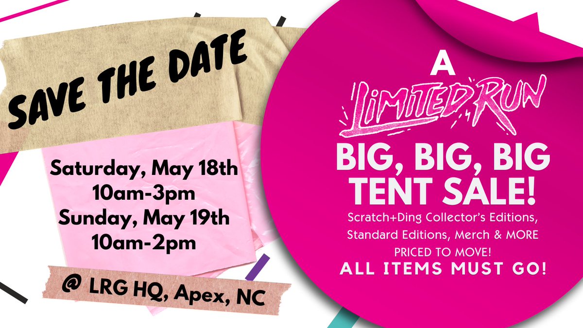 In case you missed the news in last month's Digital Digest, LRG is hosting a big, big, BIG tent sale at our HQ this May! Find out more and RSVP: fb.me/e/8oUOvI7C3