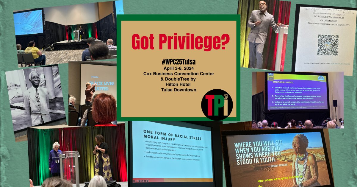 I recently attended the White Privilege Conference in Tulsa,OK for the 10th time! It was educational, challenging & enriching to discuss white privilege, white supremacy & oppression; learn strategies to address them & advance justice! I'll share more over the next couple weeks!