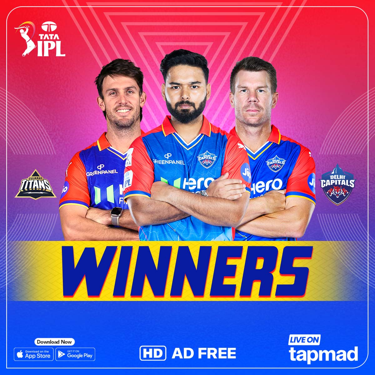 An easy chase for Delhi as they win by 6 wickets🤩 #GTvDC | #TATAIPL | #HojaoAdFree | #tapmad