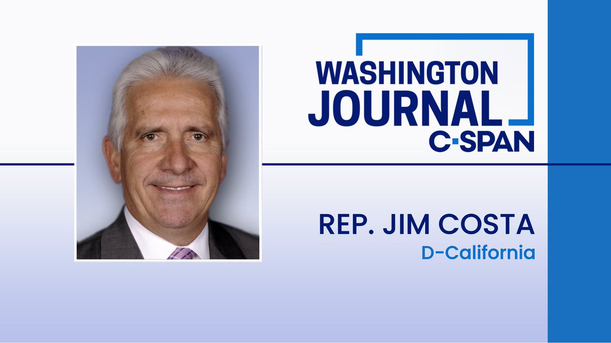 THURS| Rep. Jim Costa (D-CA, @RepJimCosta), a member of the Foreign Affairs Committee, discusses the conflicts in the Middle East, aid to Ukraine, the Mayorkas impeachment, and congressional news of the day. Watch live at 8:30am ET!